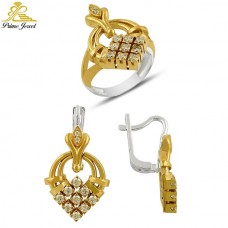 Gümüş Otantik Taşlı Set